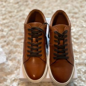 Express Leather Lace Up Sneakers Tan. New